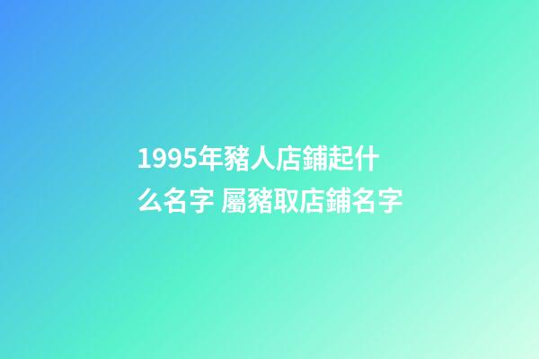 1995年豬人店鋪起什么名字 屬豬取店鋪名字-第1張-店鋪起名-玄機派